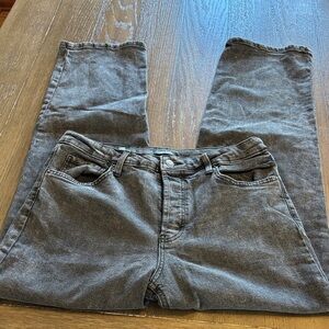 Wild Fable Super High rise straight black grey wash button fly 5 pocket jeans 12